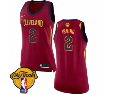 Women's Nike Cleveland Cavaliers #2 Kyrie Irving Authentic Maroon 2018 NBA Finals Bound NBA Jersey - Icon Edition