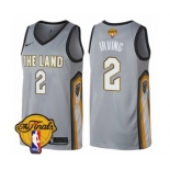 Women's Nike Cleveland Cavaliers #2 Kyrie Irving Swingman Gray 2018 NBA Finals Bound NBA Jersey - City Edition