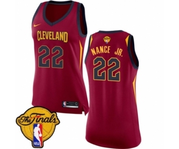 Women's Nike Cleveland Cavaliers #22 Larry Nance Jr. Authentic Maroon 2018 NBA Finals Bound NBA Jersey - Icon Edition