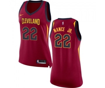 Women's Nike Cleveland Cavaliers #22 Larry Nance Jr. Authentic Maroon NBA Jersey - Icon Edition