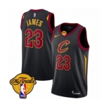 Women's Nike Cleveland Cavaliers #23 LeBron James Authentic Black 2018 NBA Finals Bound NBA Jersey Statement Edition