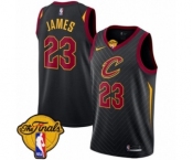 Women's Nike Cleveland Cavaliers #23 LeBron James Authentic Black 2018 NBA Finals Bound NBA Jersey Statement Edition