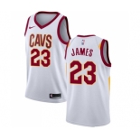 Women's Nike Cleveland Cavaliers #23 LeBron James Swingman White Home NBA Jersey - Association Edition