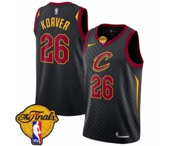 Women's Nike Cleveland Cavaliers #26 Kyle Korver Authentic Black 2018 NBA Finals Bound NBA Jersey Statement Edition