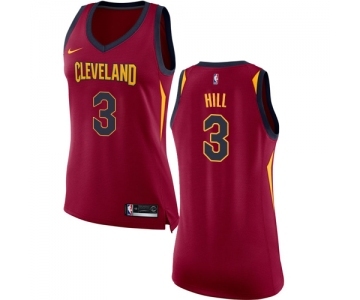 Women's Nike Cleveland Cavaliers #3 George Hill Authentic Maroon NBA Jersey - Icon Edition