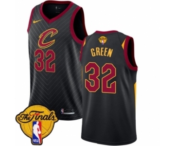 Women's Nike Cleveland Cavaliers #32 Jeff Green Authentic Black 2018 NBA Finals Bound NBA Jersey Statement Edition