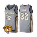 Women's Nike Cleveland Cavaliers #32 Jeff Green Swingman Gray 2018 NBA Finals Bound NBA Jersey - City Edition