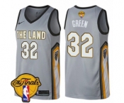 Women's Nike Cleveland Cavaliers #32 Jeff Green Swingman Gray 2018 NBA Finals Bound NBA Jersey - City Edition