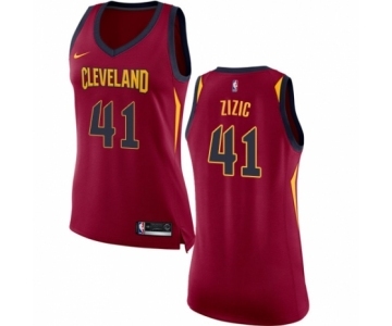 Women's Nike Cleveland Cavaliers #41 Ante Zizic Authentic Maroon NBA Jersey - Icon Edition