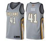 Women's Nike Cleveland Cavaliers #41 Ante Zizic Swingman Gray 2018 NBA Finals Bound NBA Jersey - City Edition