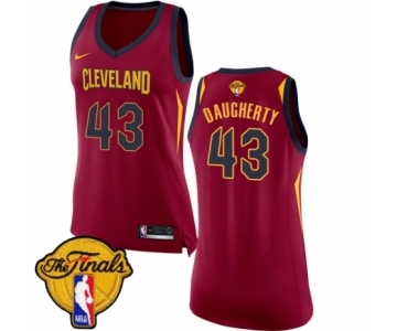 Women's Nike Cleveland Cavaliers #43 Brad Daugherty Authentic Maroon 2018 NBA Finals Bound NBA Jersey - Icon Edition