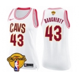 Women's Nike Cleveland Cavaliers #43 Brad Daugherty Swingman White Pink Fashion 2018 NBA Finals Bound NBA Jersey