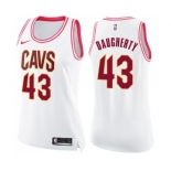 Women's Nike Cleveland Cavaliers #43 Brad Daugherty Swingman White Pink Fashion NBA Jersey