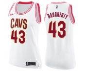 Women's Nike Cleveland Cavaliers #43 Brad Daugherty Swingman White Pink Fashion NBA Jersey