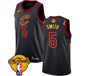 Women's Nike Cleveland Cavaliers #5 J.R. Smith Authentic Black 2018 NBA Finals Bound NBA Jersey Statement Edition