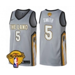 Women's Nike Cleveland Cavaliers #5 J.R. Smith Swingman Gray 2018 NBA Finals Bound NBA Jersey - City Edition