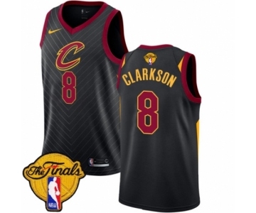 Women's Nike Cleveland Cavaliers #8 Jordan Clarkson Authentic Black 2018 NBA Finals Bound NBA Jersey Statement Edition