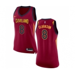 Women's Nike Cleveland Cavaliers #8 Jordan Clarkson Authentic Maroon NBA Jersey - Icon Edition