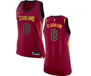 Women's Nike Cleveland Cavaliers #8 Jordan Clarkson Authentic Maroon NBA Jersey - Icon Edition