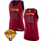 Women's Nike Cleveland Cavaliers #81 Jose Calderon Authentic Maroon 2018 NBA Finals Bound NBA Jersey - Icon Edition