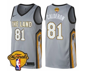 Women's Nike Cleveland Cavaliers #81 Jose Calderon Swingman Gray 2018 NBA Finals Bound NBA Jersey - City Edition