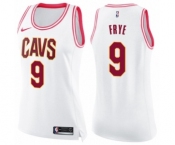 Women's Nike Cleveland Cavaliers #9 Channing Frye Swingman White Pink Fashion NBA Jersey