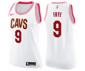 Women's Nike Cleveland Cavaliers #9 Channing Frye Swingman White Pink Fashion NBA Jersey