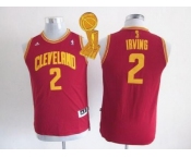 NBA Youth Cleveland Cavaliers #2 Kyrie Irving Red The Champions Patch Stitched Jerseys