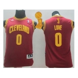 NBA Youth Revolution 30 Cavaliers #0 Kevin Love Red The Champions Patch Stitched Jerseys