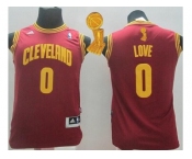 NBA Youth Revolution 30 Cavaliers #0 Kevin Love Red The Champions Patch Stitched Jerseys