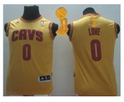 NBA Youth Revolution 30 Cleveland Cavaliers #0 Kevin Love Gold The Champions Patch Stitched Jerseys