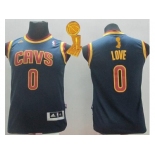 NBA Youth Revolution 30 Cleveland Cavaliers #0 Kevin Love Navy Blue The Champions Patch Stitched Jerseys