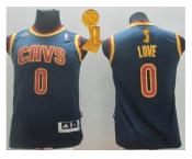 NBA Youth Revolution 30 Cleveland Cavaliers #0 Kevin Love Navy Blue The Champions Patch Stitched Jerseys