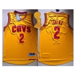 NBA Youth Revolution 30 Cleveland Cavaliers #2 Kyrie Irving Gold The Champions Patch Stitched Jerseys