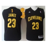 NBA Youth Revolution 30 Cleveland Cavaliers #23 LeBron James Black The Champions Patch Stitched Jerseys