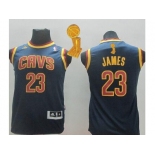 NBA Youth Revolution 30 Cleveland Cavaliers #23 LeBron James Dark Blue The Champions Patch Stitched Jerseys