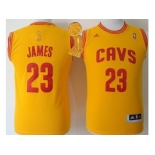 NBA Youth Revolution 30 Cleveland Cavaliers #23 LeBron James Gold The Champions Patch Stitched Jerseys