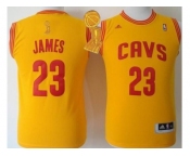 NBA Youth Revolution 30 Cleveland Cavaliers #23 LeBron James Gold The Champions Patch Stitched Jerseys