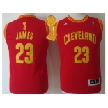 NBA Youth Revolution 30 Cleveland Cavaliers #23 LeBron James Red The Champions Patch Stitched Jerseys