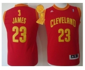 NBA Youth Revolution 30 Cleveland Cavaliers #23 LeBron James Red The Champions Patch Stitched Jerseys