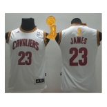 NBA Youth Revolution 30 Cleveland Cavaliers #23 LeBron James White The Champions Patch Stitched Jerseys