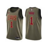 Youth Nike Cleveland Cavaliers #1 Rodney Hood Green Salute to Service NBA Swingman Jersey