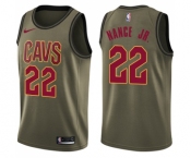 Youth Nike Cleveland Cavaliers #22 Larry Nance Jr. Swingman Green Salute to Service NBA Jersey