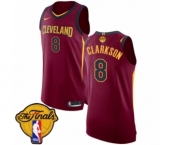 Youth Nike Cleveland Cavaliers #8 Jordan Clarkson Authentic Maroon 2018 NBA Finals Bound NBA Jersey - Icon Edition