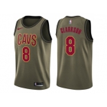 Youth Nike Cleveland Cavaliers #8 Jordan Clarkson Green Salute to Service NBA Swingman Jersey