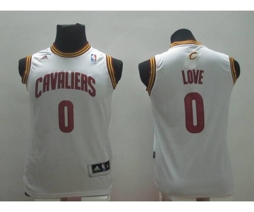 youth nba cleveland cavaliers #0 love white[revolution 30 swingman]