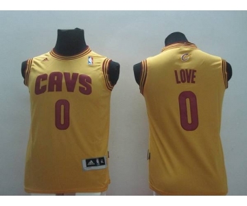 youth nba cleveland cavaliers #0 love yellow[revolution 30 swingman]