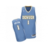 Men Adidas Denver Nuggets #1 Jameer Nelson Swingman Light Blue Road NBA Jersey