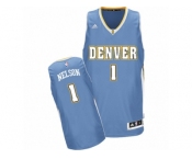 Men Adidas Denver Nuggets #1 Jameer Nelson Swingman Light Blue Road NBA Jersey