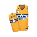 Men Adidas Denver Nuggets #4 Paul Millsap Authentic Gold Alternate NBA Jersey